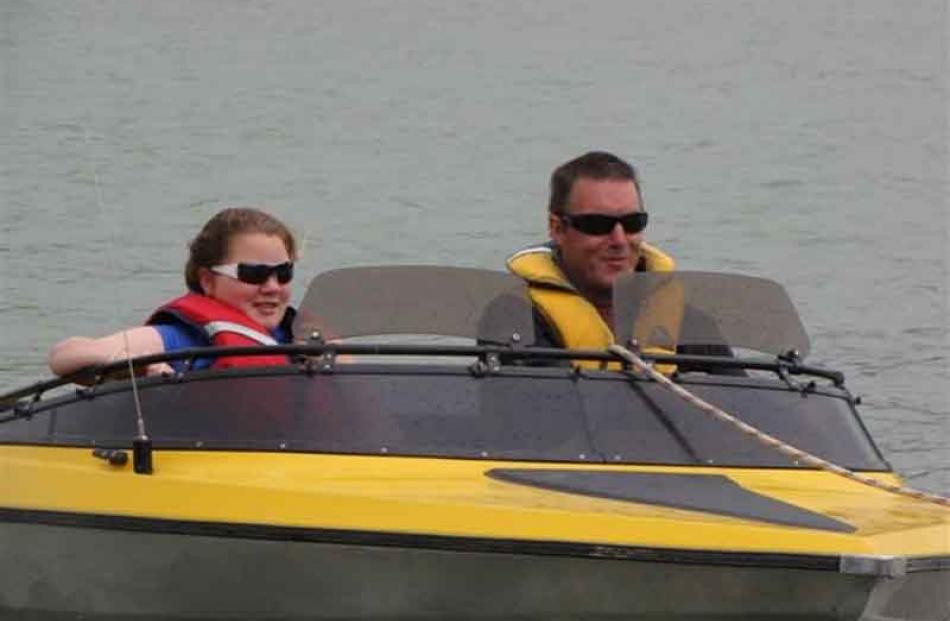 Hoof it uncle!... Lindsay marshell takes neice Ellen Sharp (14) for a spin in the jetbout at...