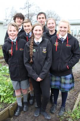 Otago-Southland representatives at this year's TeenAg and AgriKids competition, at the 2018 FMG Young Farmer of the Year in Invercargill this week, are (rear, from left) Levin Coulter (16) and James Scanlan (18); middle row left, Millar McElrea (13) and L