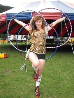 Circus Aotearoa hula-hooper and clown Briar Seyb-Hayden (27), of Christchurch.