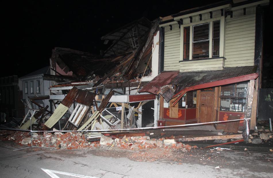 Damaged buildings in Lyttelton. Photo: NZPA / Wayne Drought