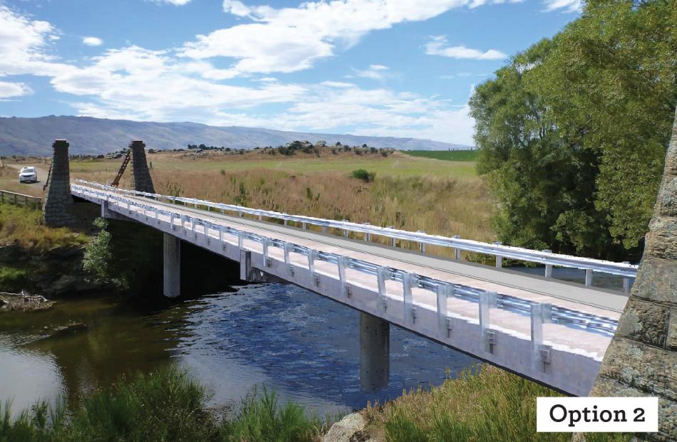 Three options for the new bridge over the Taieri River at Sutton have been unveiled by the...