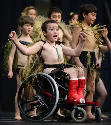 Kiringaua Cassidy (8) was still recovering from surgery when he took part in Polyfest 2012. Photo...