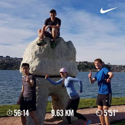 Team training run at the Harbour Mouth Molars. Pictured left to right are Marcus Leung, Alastair...