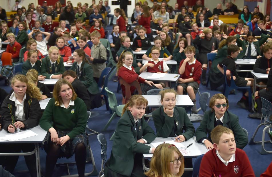 The contestants in the quiz at Bathgate Park School listen intently on Wednesday evening. Photos: Gregor Richardson