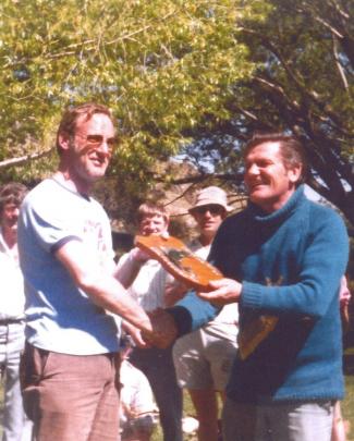 It was a victory for Graham Godby’s (left) team against Jim Booth’s team in the 1980 tournament. 