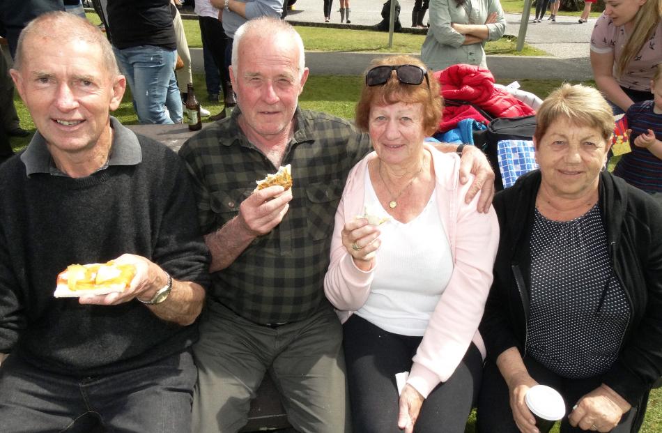 Trying out the whitebait are John Fensom, of Greymouth,  and Chris Hutchison,  Jeanette Sandri...