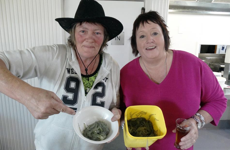 Tanya Frisby, right, scooped first place in the whitebait competition beating last year’s winner,...