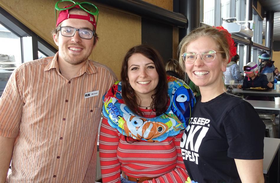 NZSki staff Michael Cosgrove, Hannah Cowell and Sam Jeffrey, all of Queenstown.