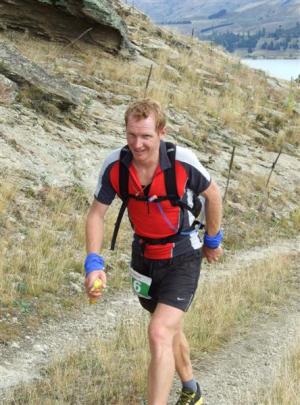 All smiles early on in the 160km race was Blair McWhirter, of Christchurch.