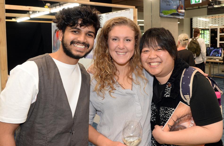 Avishkar Ahire, of Wellington, Mavie Hasenoehrl and Catherine Chin, both of Dunedin.