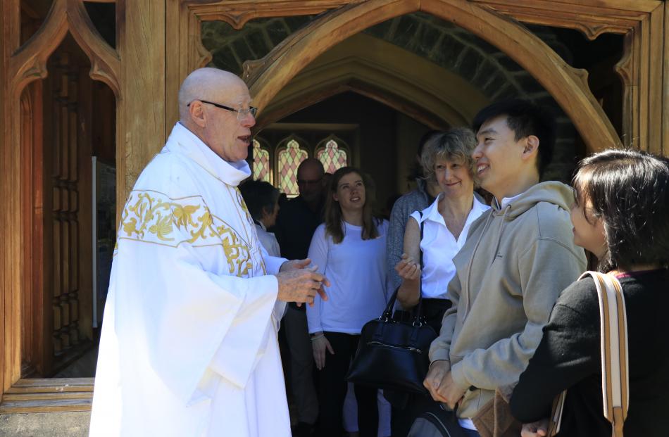 Rev David Wright spreads Christmas cheer at St Peter's Anglican church, Queenstown.