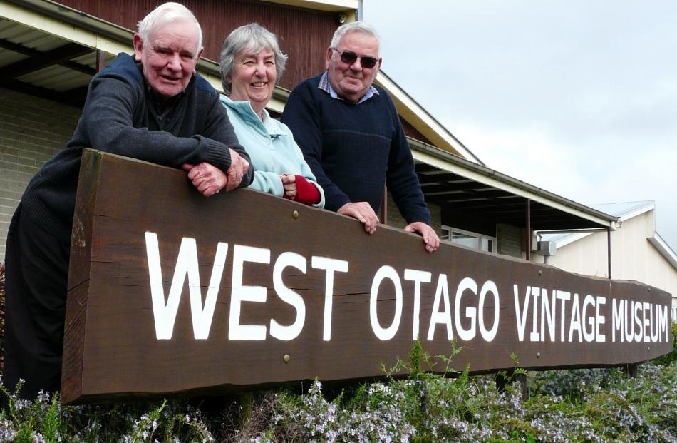 West Otago Vintage Club members, from left, Mark Tutty, Wilma Brock, and Charlie Davis, love to...