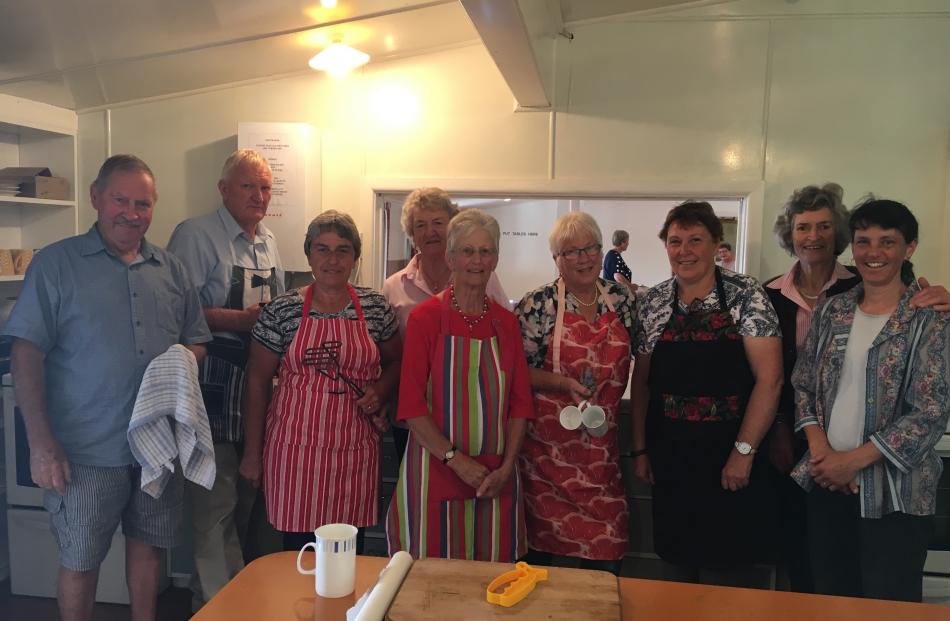 Volunteers from the Hawarden combined churches, including John Forster (left), Hurunui Mayor...
