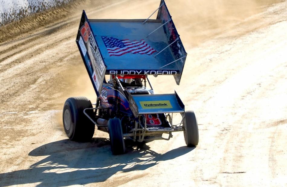 Buddy Kofoid in action at the Central Motor Speedway. Photo: Mark Mexted 