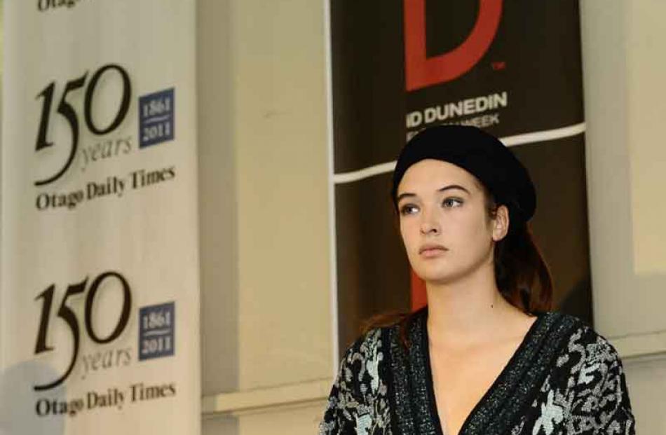 Eva Duncan (17) models at the opening of ID Fashion Week in the Otago Daily Times building on...
