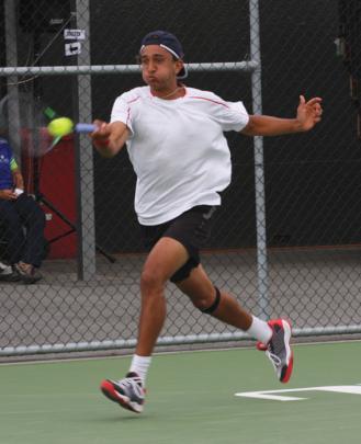18-year-old Ajeet Rai of Taranaki in action in the final against Auckland’s Rubin Statham. 