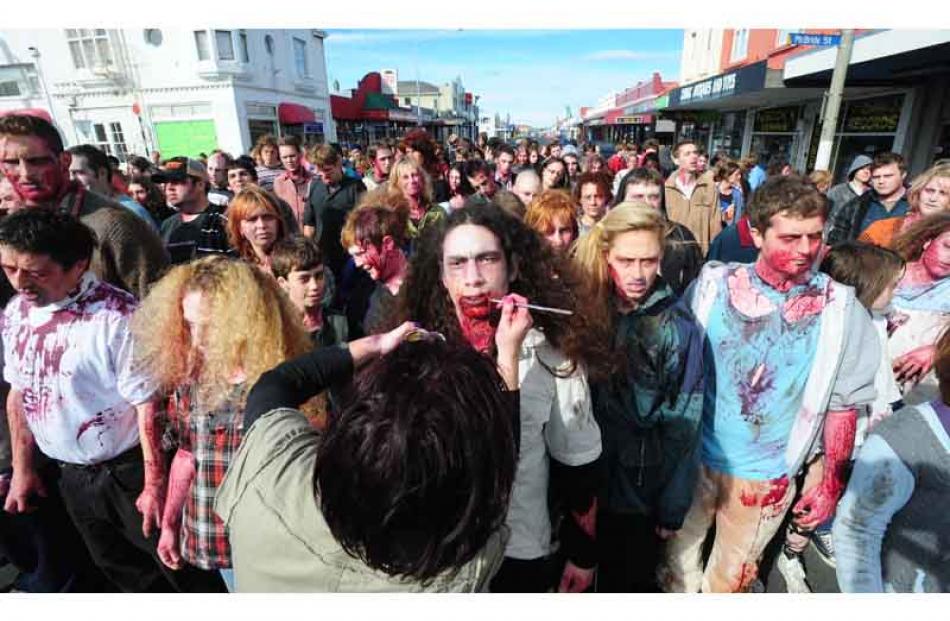 Filming in South Dunedin.