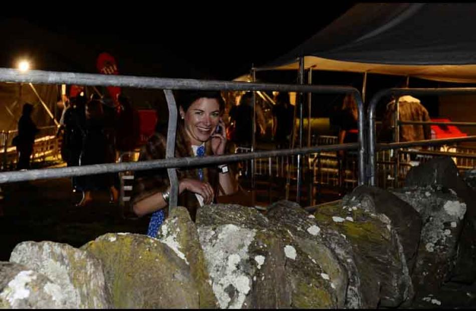 Emily Collis (25), of Manawatu, tries to catch up with a friend inside.