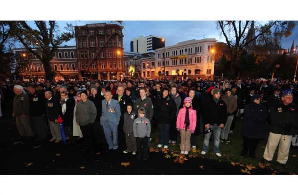 ANZAC dawn service at the Queens Gardens in Dunedin on ANZAC Day. Photo by Craig Baxter.