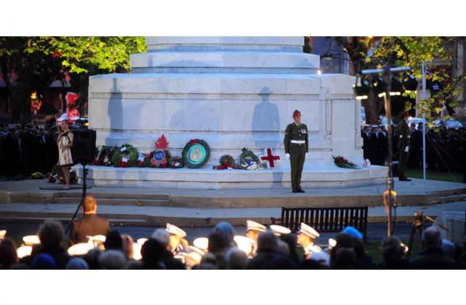ANZAC dawn service at the Queens Gardens in Dunedin on ANZAC Day. Photo by Craig Baxter.