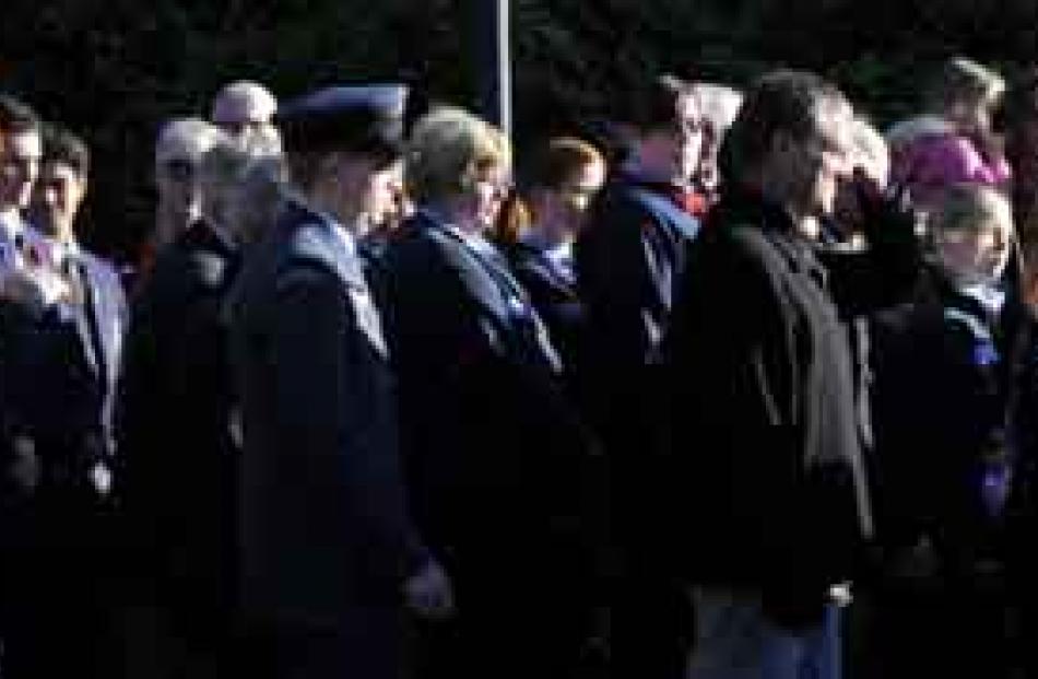 Veterans and family march to the RSA after the ANZAC Day service at the Mosgiel War Memorial...