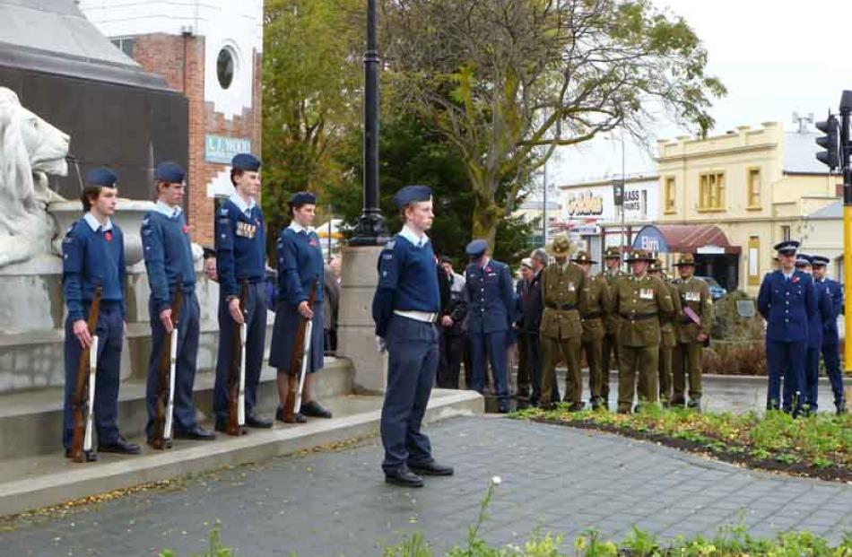 Members of the 26th Squadron Air Training Corps, Kirean Jones (16), Callum Scott (17), Leighton...