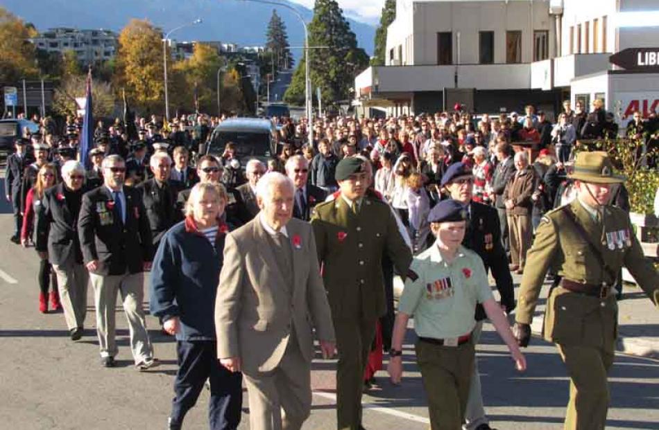 In solidarity... World War 2 Middle East and India veteran Ronald Slater, of Queenstown, (front...