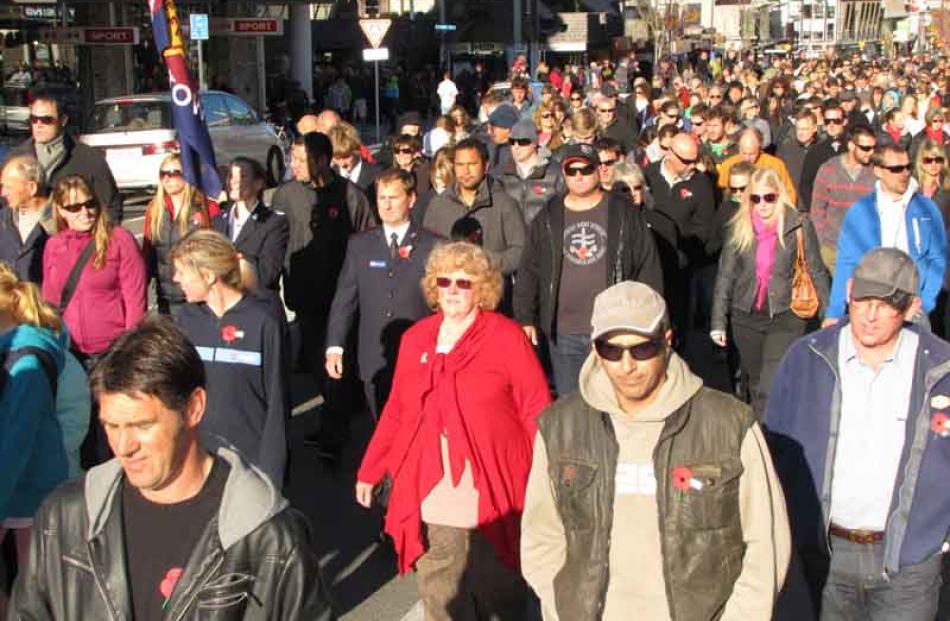 Marching as one... Queenstown was brought to a standstill has hundreds paraded through the...