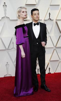 Best actor nominee Rami Malek and Lucy Boynton. Photo: Reuters