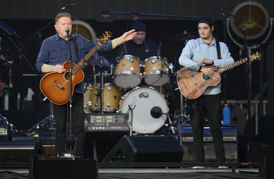 Don Henley introduces Deacon Frey, son of late Eagles band member Glenn Frey. PHOTO: CRAIG BAXTER
