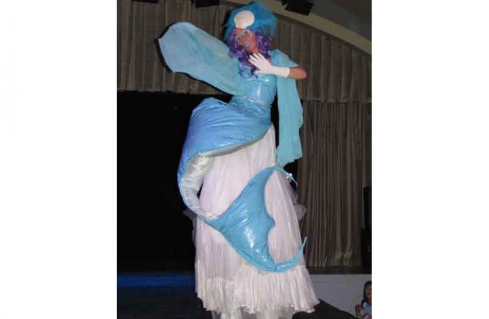 Milly Begley, of Lower Shotover, wears her design Moana the Friendly Siren, in the avant garde...