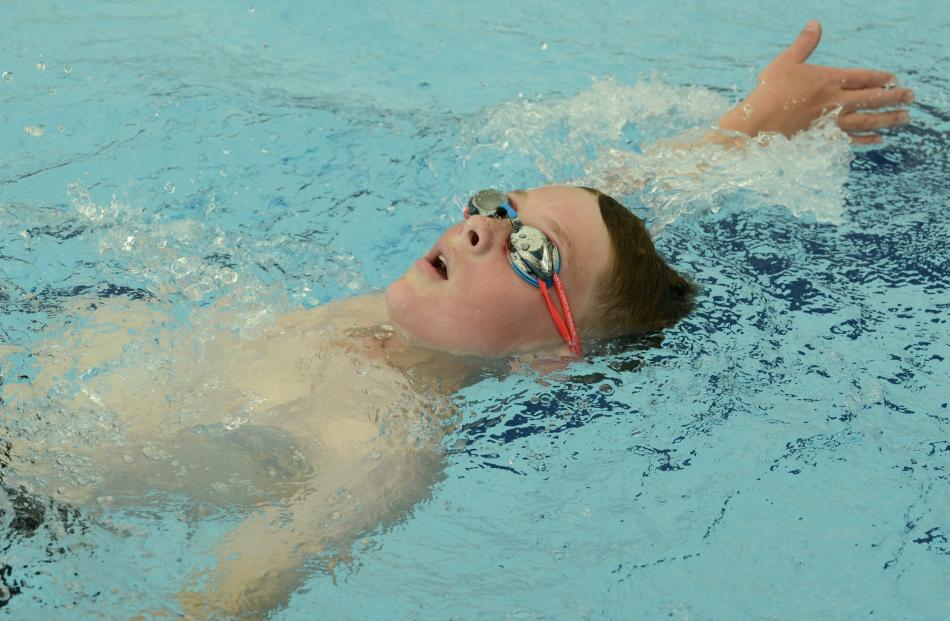 Tahuna Intermediate School's Henry Smale nears the end of his swim.