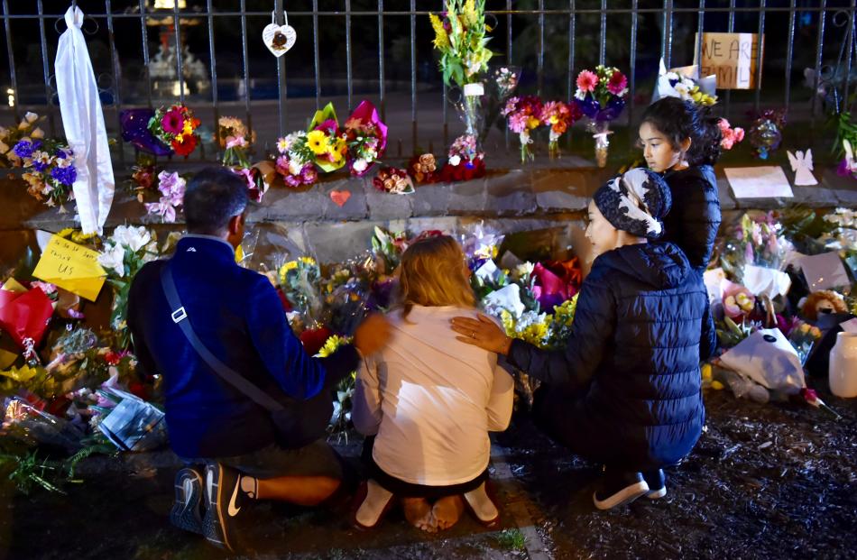 Members of the the Christchurch Islamic community (who did not wish to be named) show support and...