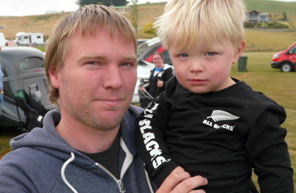 Luke Fowler and son Madox (2), of Dunedin.