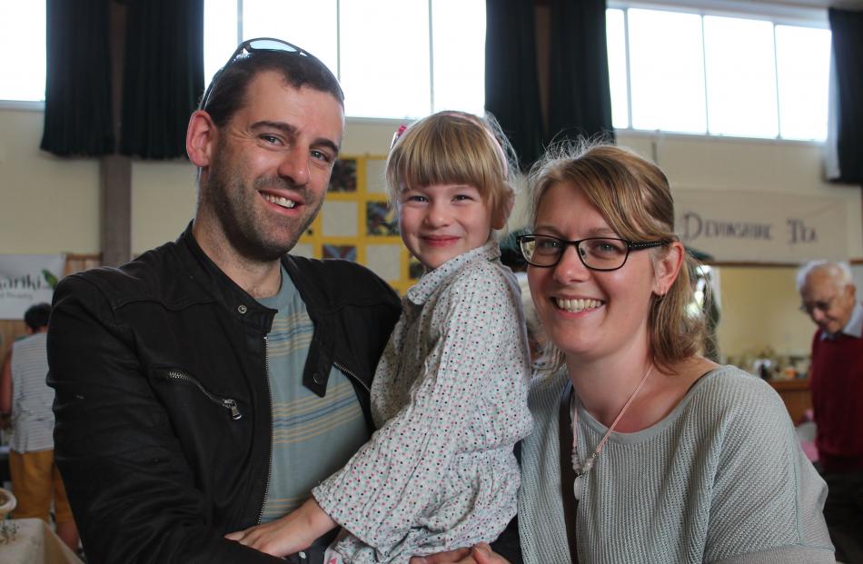 Adrian, Carys (5) and Renee Buddle, of Invercargill