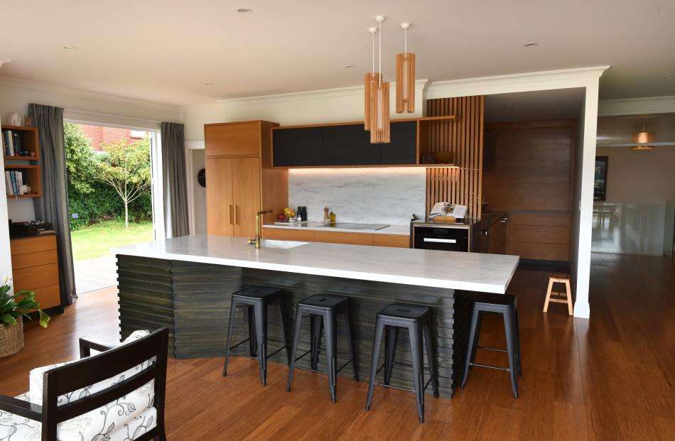 Designed by Hayley Shaw from Melanie Craig Design, the kitchen has solid American oak joinery....