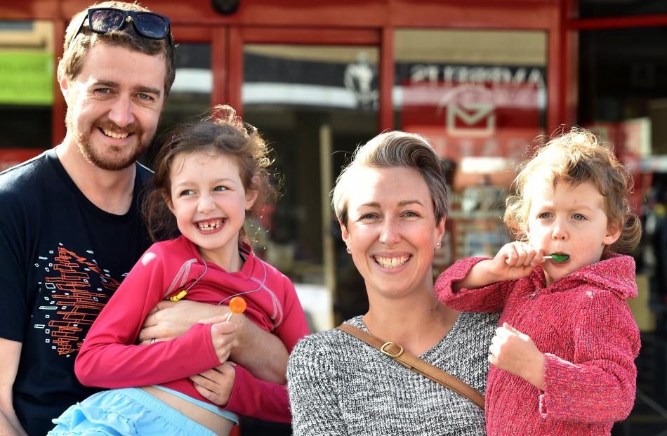 Ian, Bethany (6), Naomi and Zara (2) Simpson, of Dunedin.