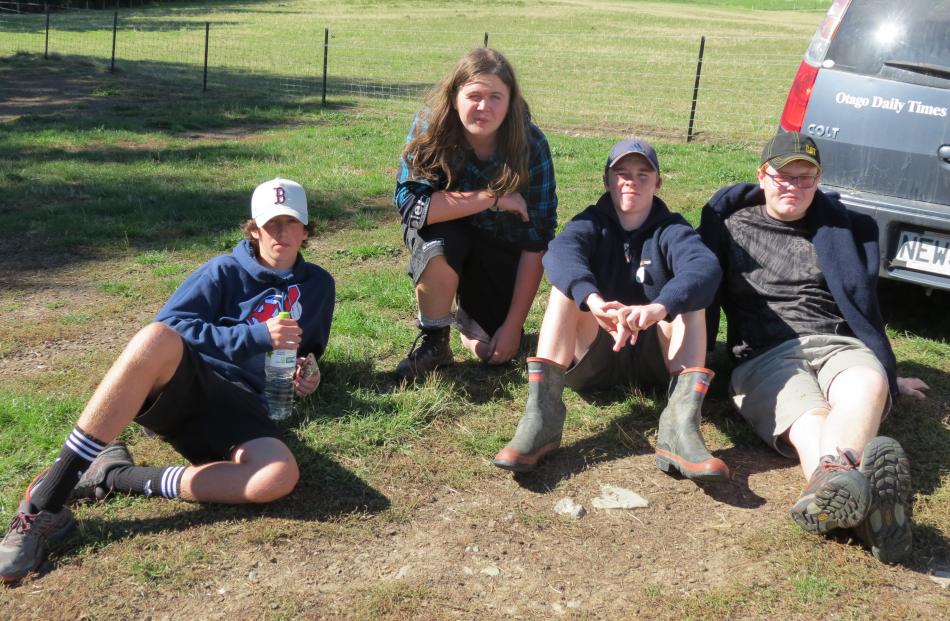 Dunstan High School pupils (from left) Adam Borland (16), Dylan Tapper (16), James Miller (15)...