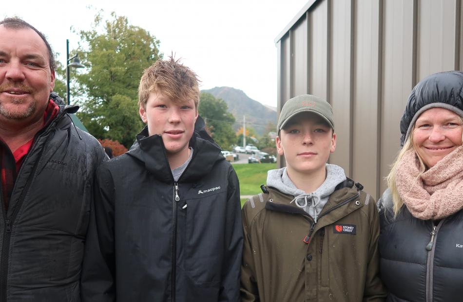 Gerald, Finn (14), Jack (14) and Leigh Duncan, of Dunedin.