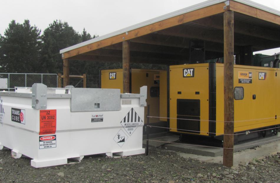 Two diesel powered generators are used to pump water from the Rangitata Diversion Race to the pond.