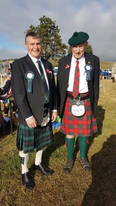 Show president Gordon Handy, (left) and vice-president Bryan McNab donned kilts for the show. Photos: Supplied