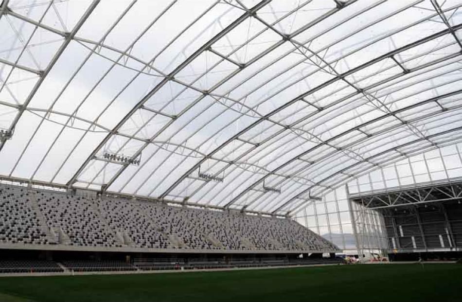 Forsyth Barr Stadium nears completion.