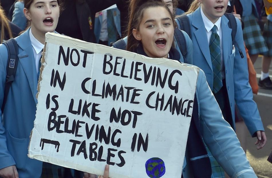 The 2019 Climate change protest from the Dental School to the Octagon in Dunedin on Friday....