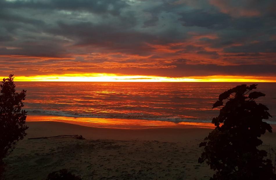 The sunrise at Shag Point. Photo: Kimberly Carraher