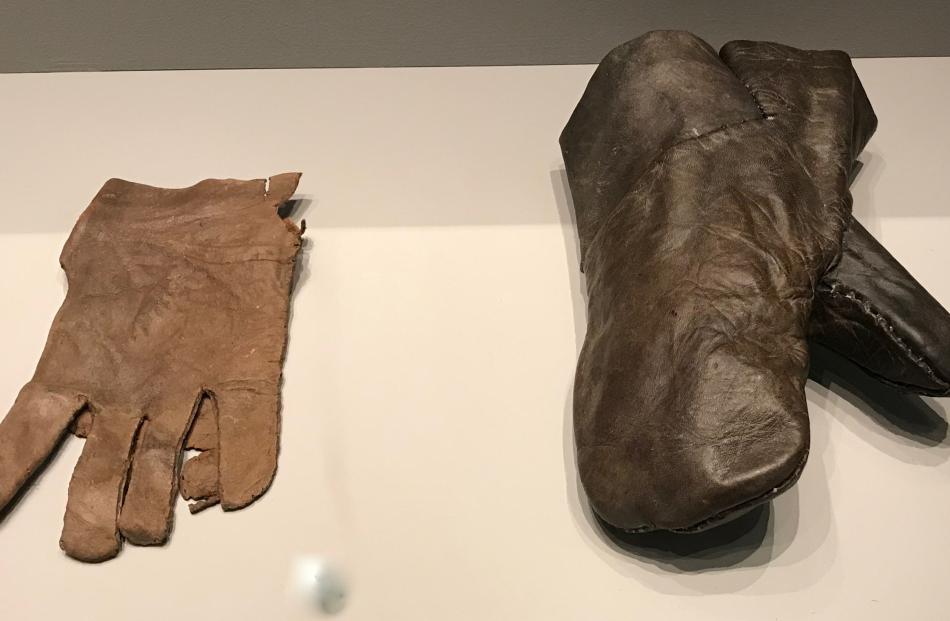 The glove on the left is at least 600 years old; the one on the right 500. Photos: Gillian Vine 