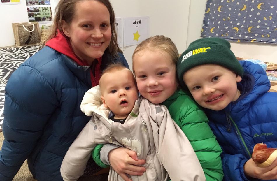 Elina, Onni (7 months), Elli (7) and Oiva (6) Kiuru, of Clyde.