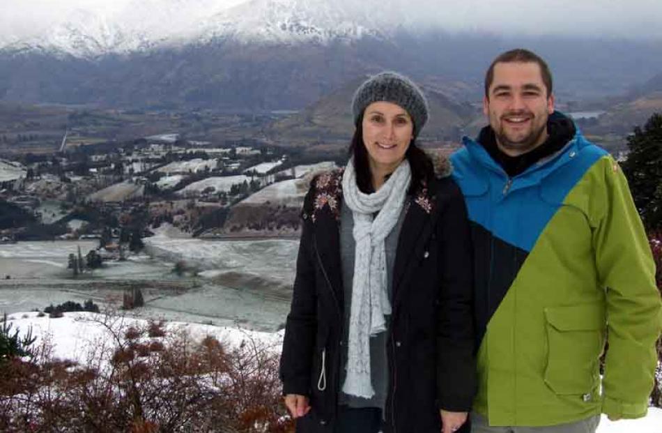 People enjoying the slopes as snow finally falls on the ski fields around Queenstown.