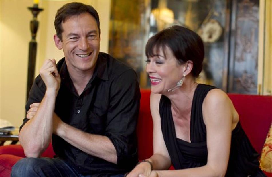 Harry Potter cast members Jason Isaacs and Helen McCrory, who portray Lucius and Narcissa Malfoy,...