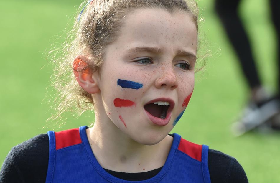 Arrowtown School pupil Andie Clarke (8) is a vocal supporter of her team.