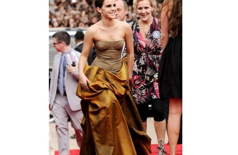 Emma Watson attends the premiere of 'Harry Potter and the Deathly Hallows: Part 2' at Avery...